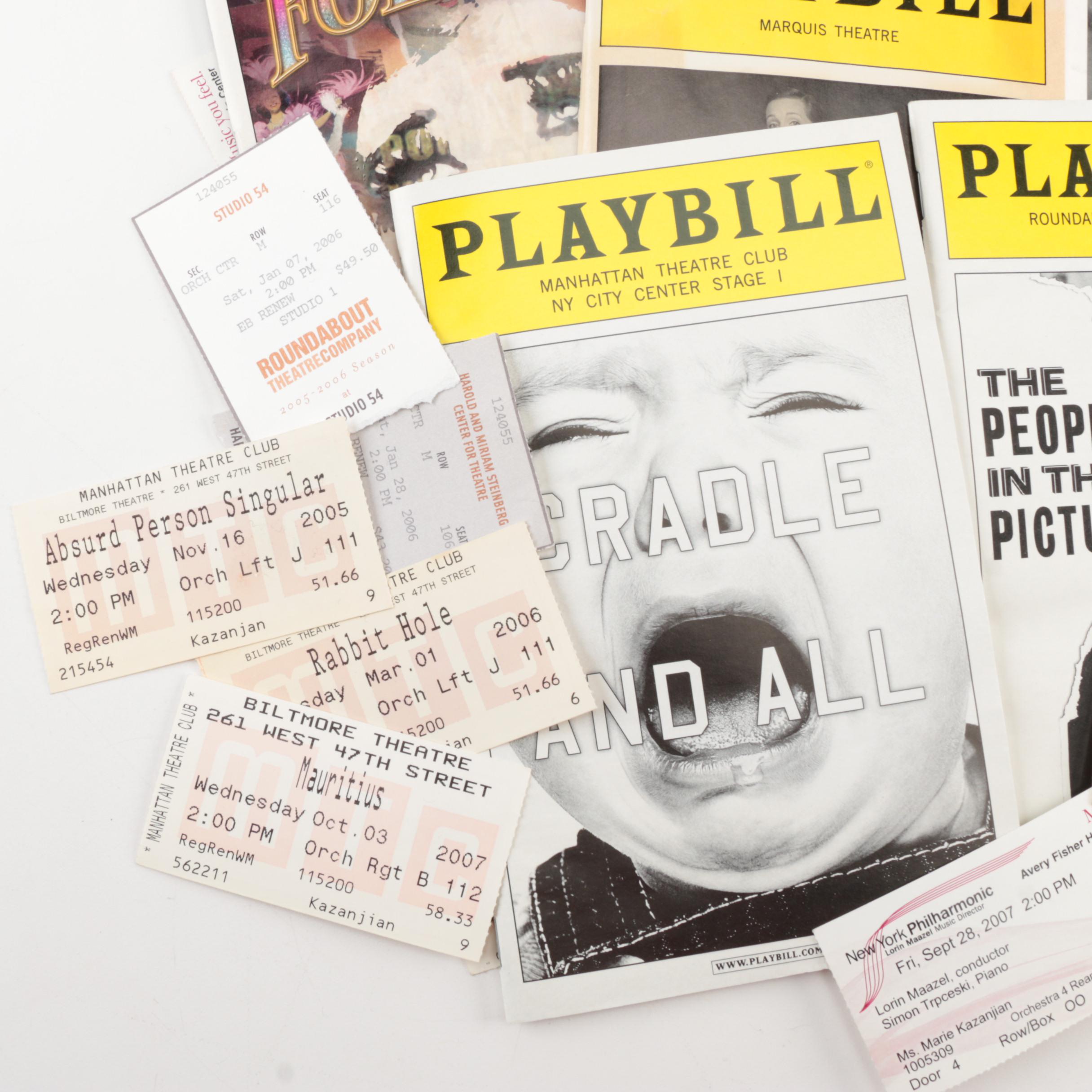Playbills and Ticket Stubs
