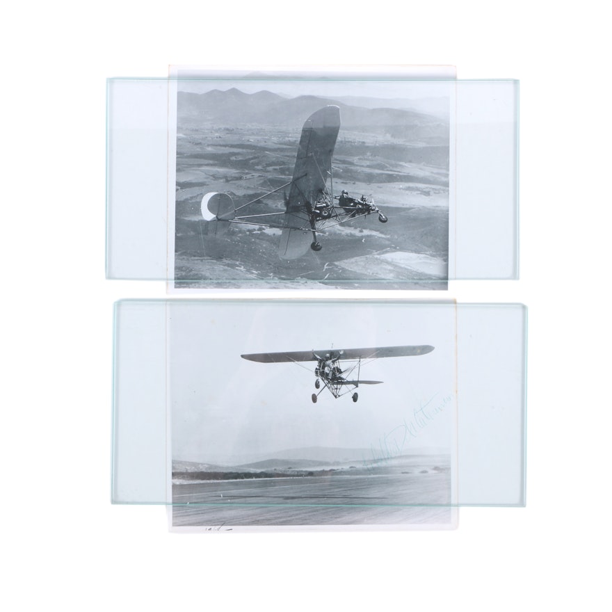 Gelatin Silver Photographs of Early Aviation with Waldo Waterman Signature