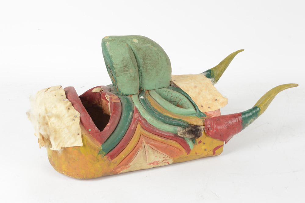 Mexican Folk Art Hand Carved Wooden Mask