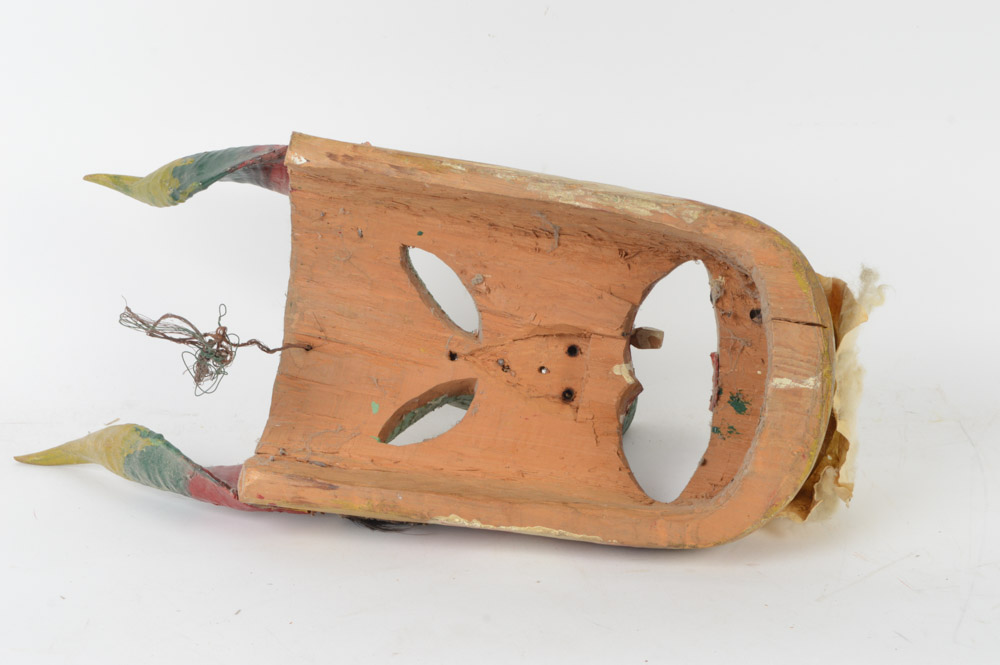 Mexican Folk Art Hand Carved Wooden Mask