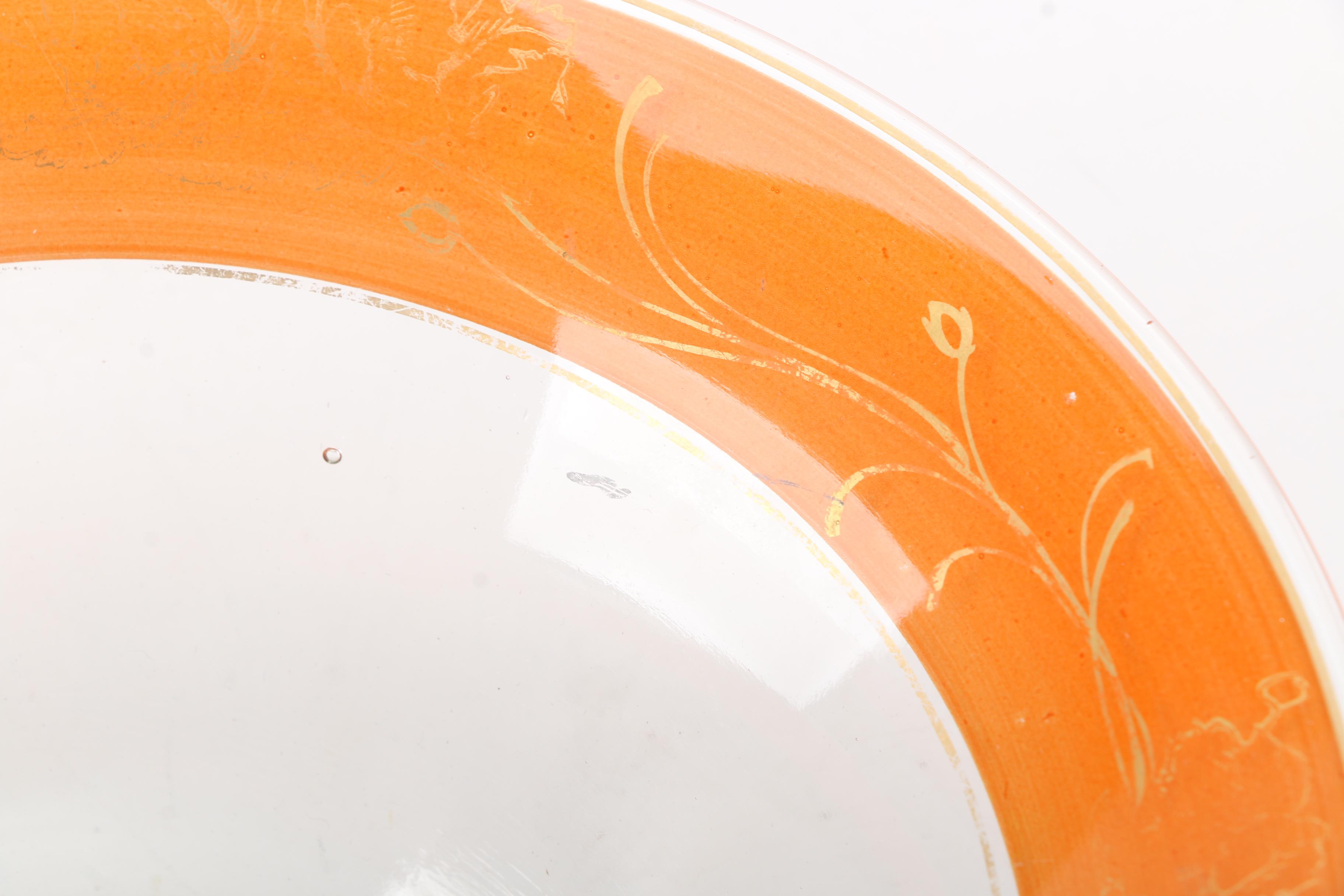 Vintage Gilt Glass Candlesticks and Serving Bowl