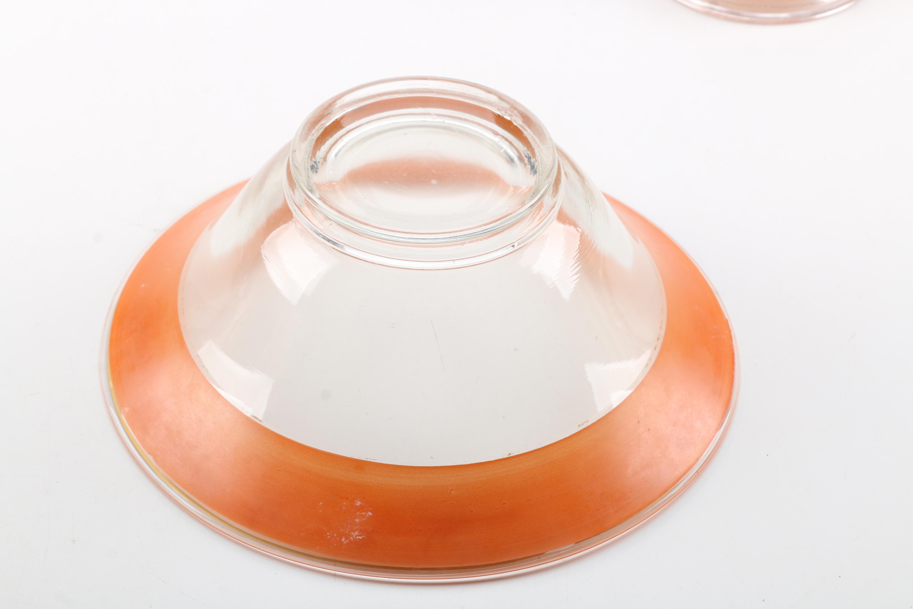 Vintage Gilt Glass Candlesticks and Serving Bowl