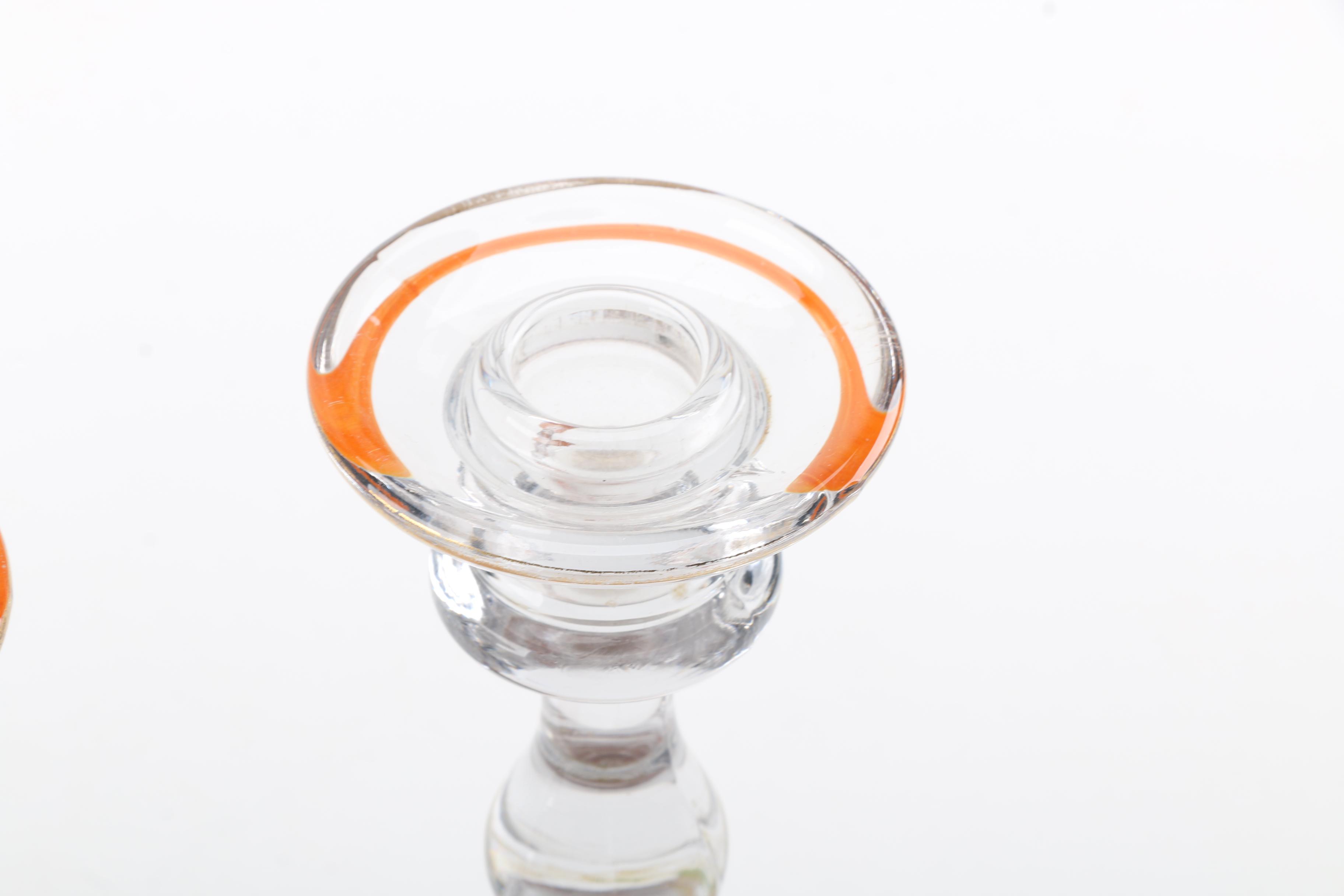 Vintage Gilt Glass Candlesticks and Serving Bowl