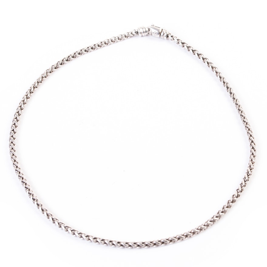 David Yurman Sterling Silver Woven Link Necklace