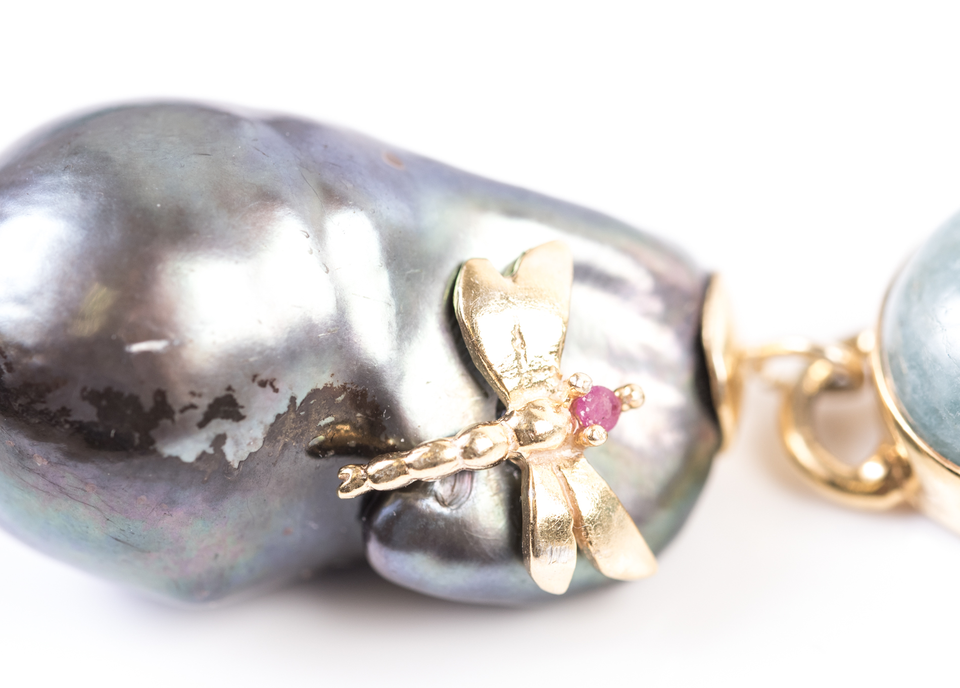 Sterling Silver, Black Spinel, Freshwater Pearl, and Multi-Gemstone Necklace