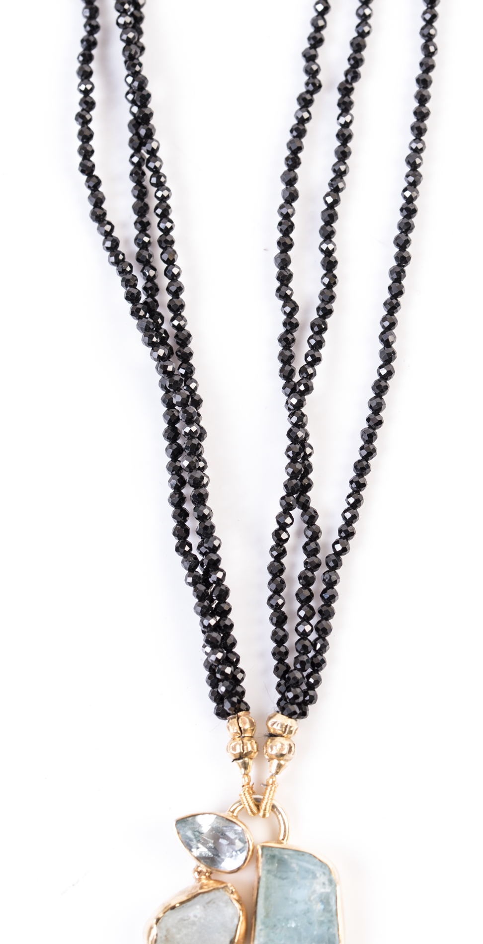 Sterling Silver, Black Spinel, Freshwater Pearl, and Multi-Gemstone Necklace