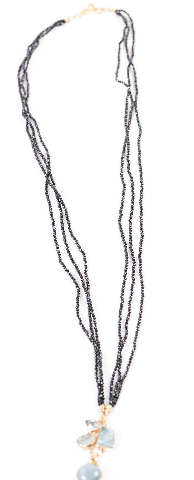 Sterling Silver, Black Spinel, Freshwater Pearl, and Multi-Gemstone Necklace