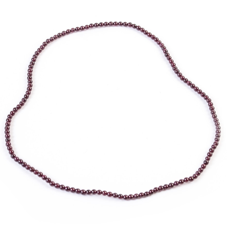 Garnet Bead Stretch Necklace
