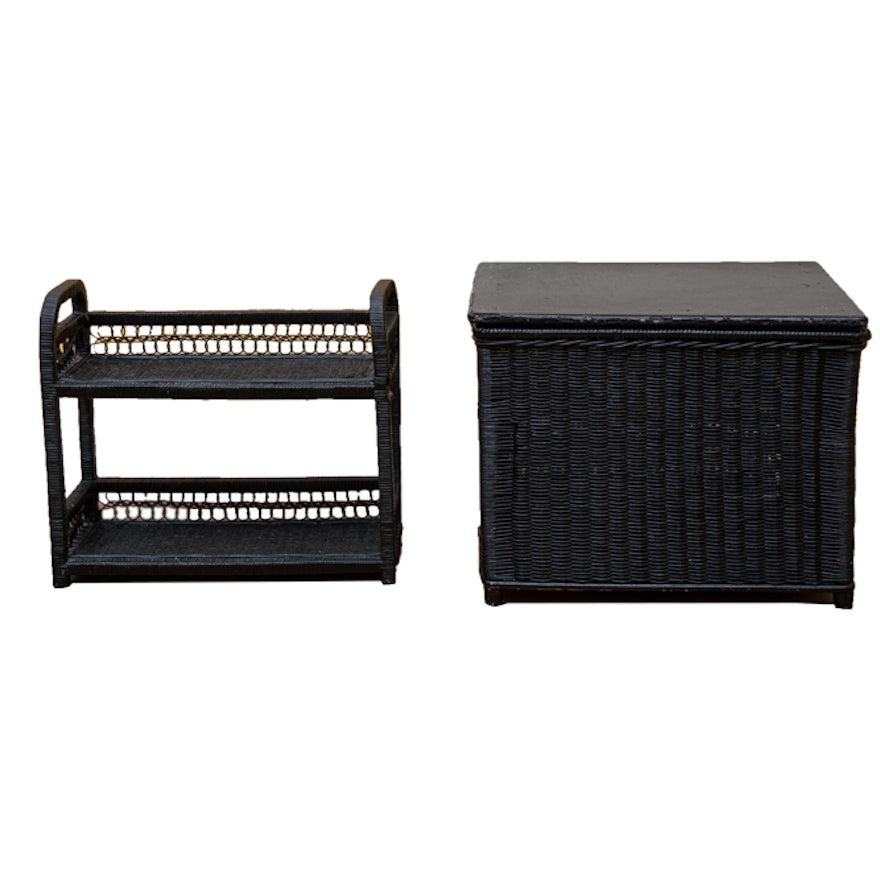 Wicker Filing Tray and Storage Container Set