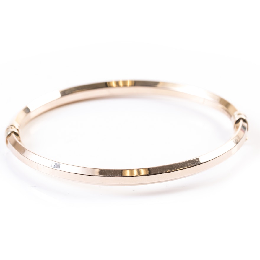 14K Yellow Gold Hinged Bangle Bracelet