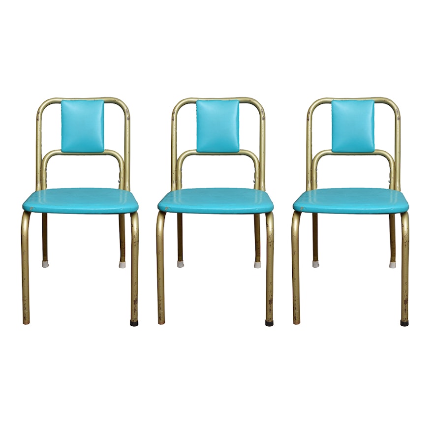 Three Mid Century Modern Dining Chairs from Duro Chrome