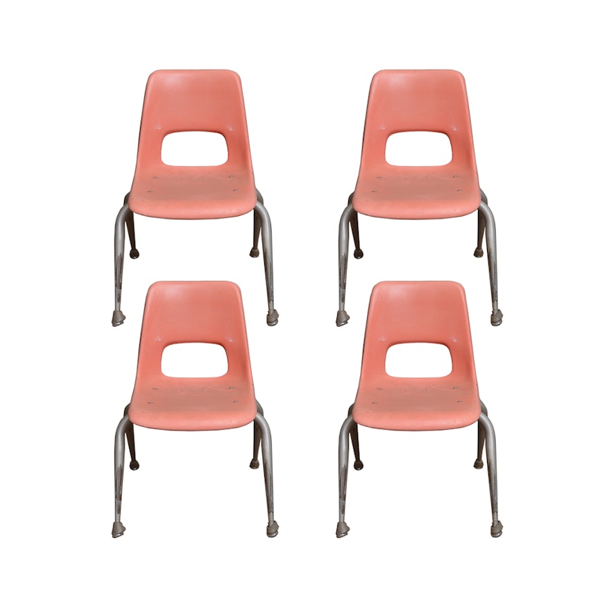 Vintage Mid Century Modern Fiberglass Student Chairs by Brunswick