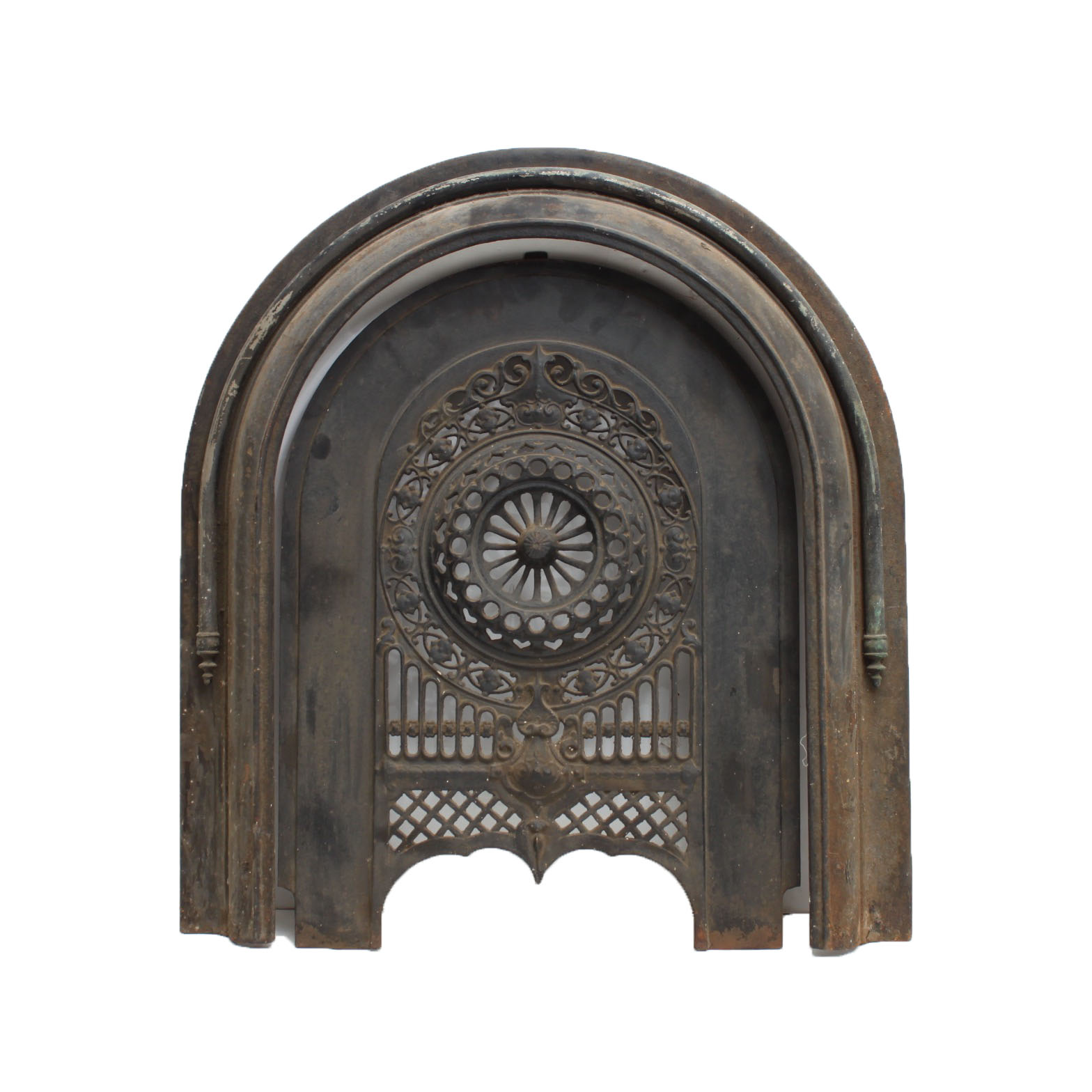 Antique Cast Iron Fireplace Cover and Surround