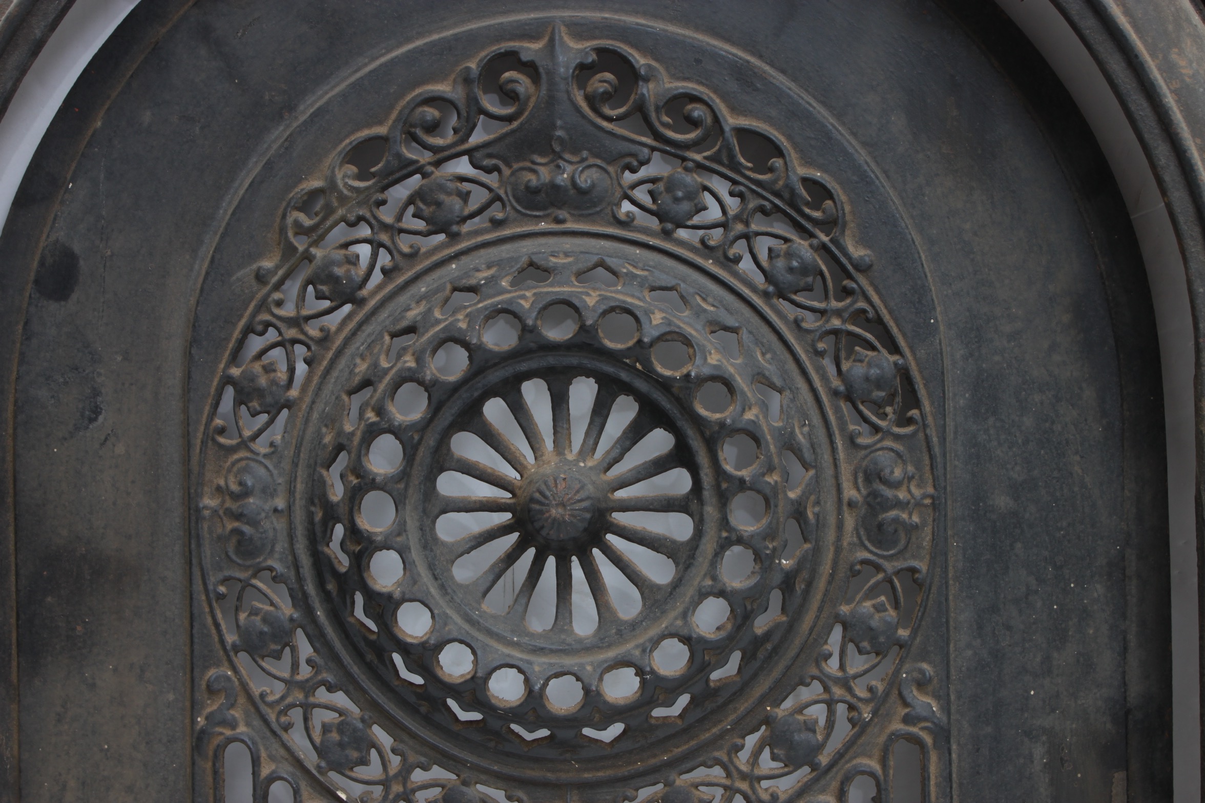 Antique Cast Iron Fireplace Cover and Surround