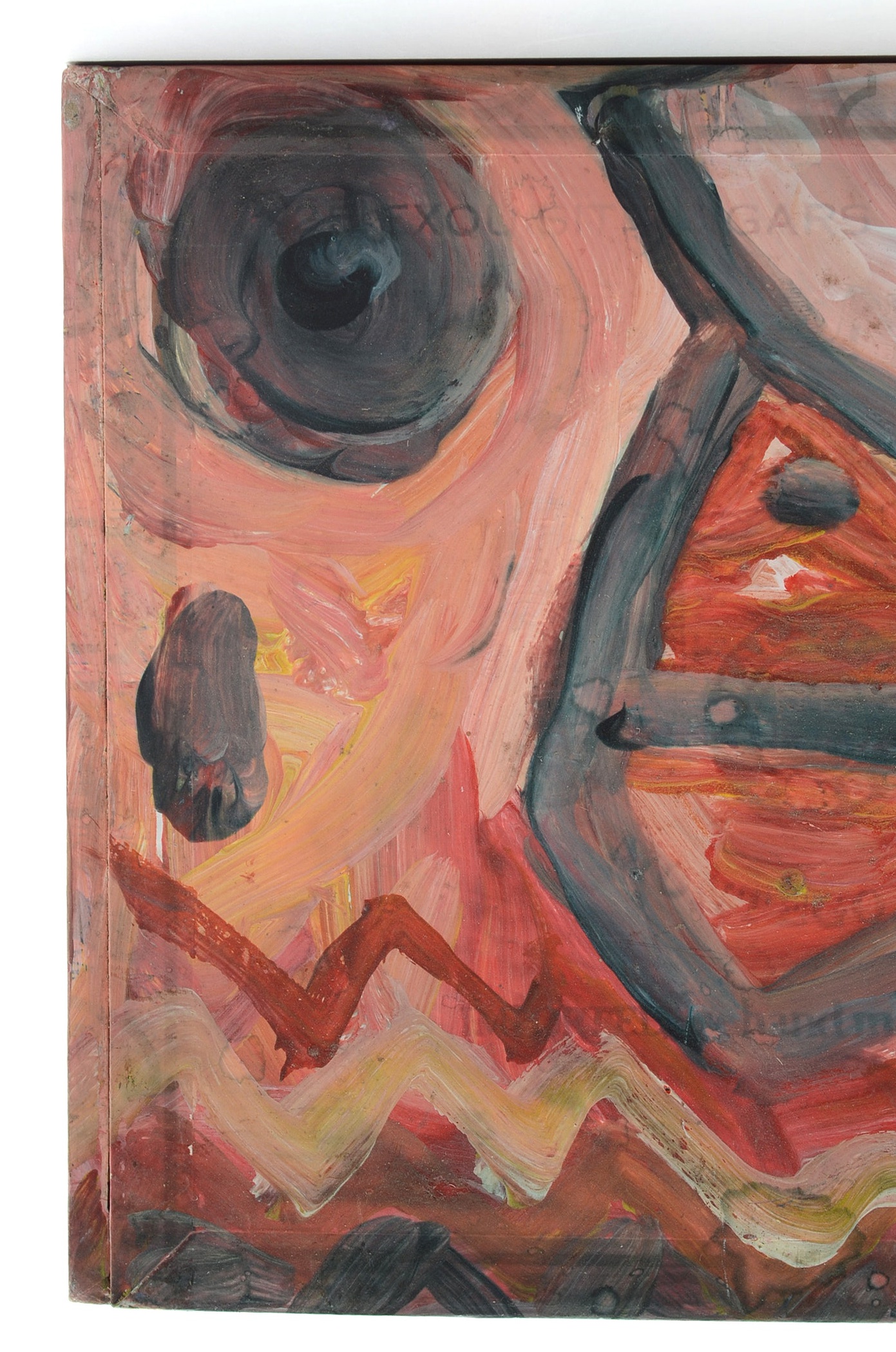 Robert Wright Folk Art Gouache Painting on a Cigar Box