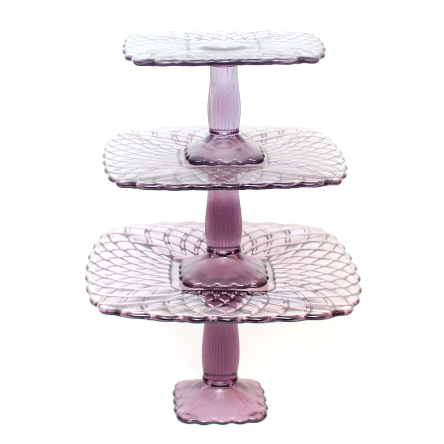 Amethyst Glass Cake Stands