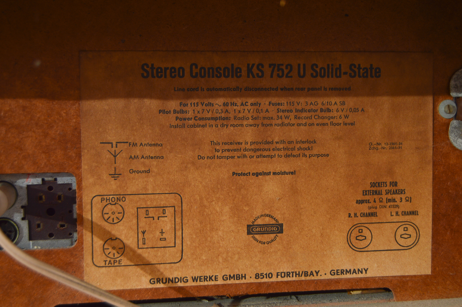 Grundig Radio Console with Turntable