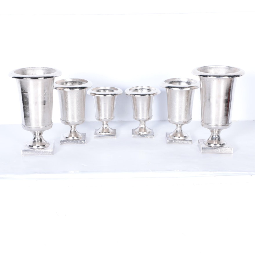 Collection of Silver Tone Vases