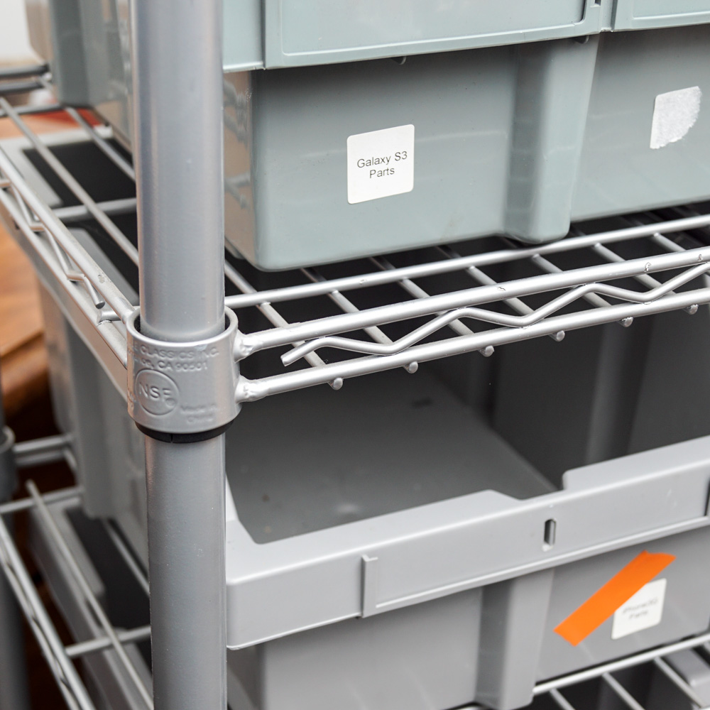 Wire Shelving Unit by Seville Classics and Organizer Bins