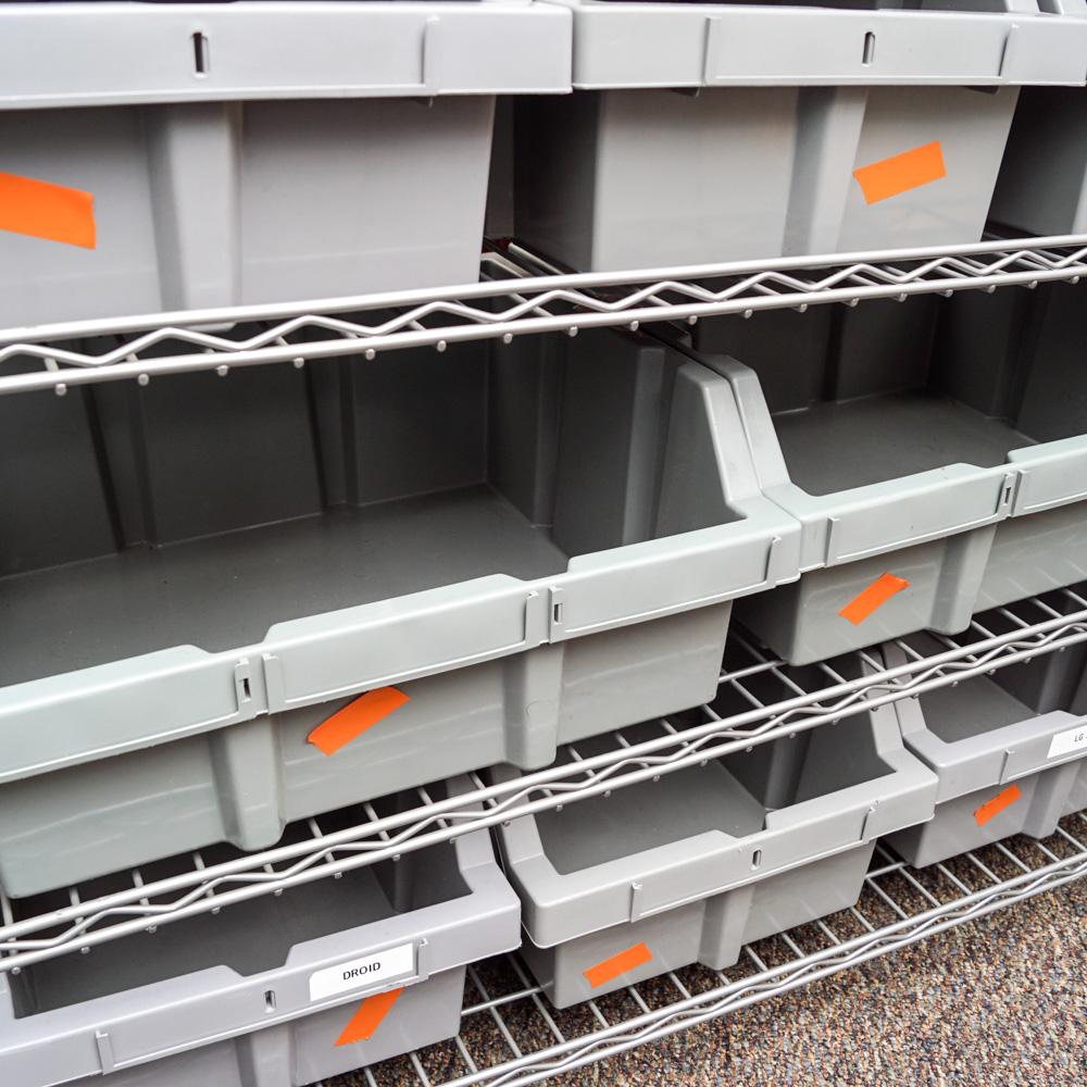 Wire Shelving Unit by Seville Classics and Organizer Bins