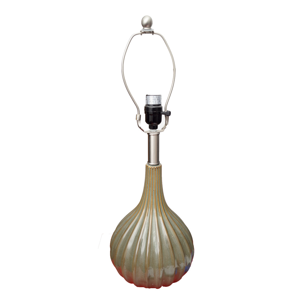 Variegated Turquoise and Brown Ceramic Table Lamp