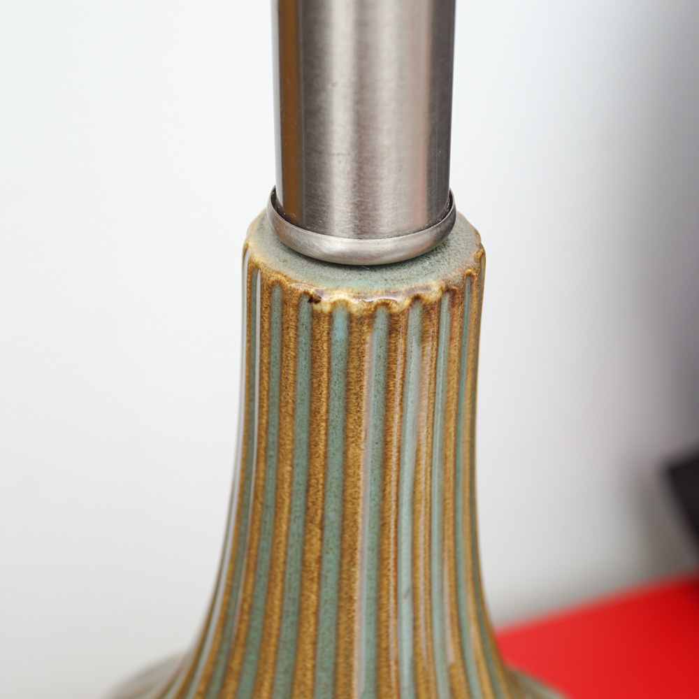 Variegated Turquoise and Brown Ceramic Table Lamp