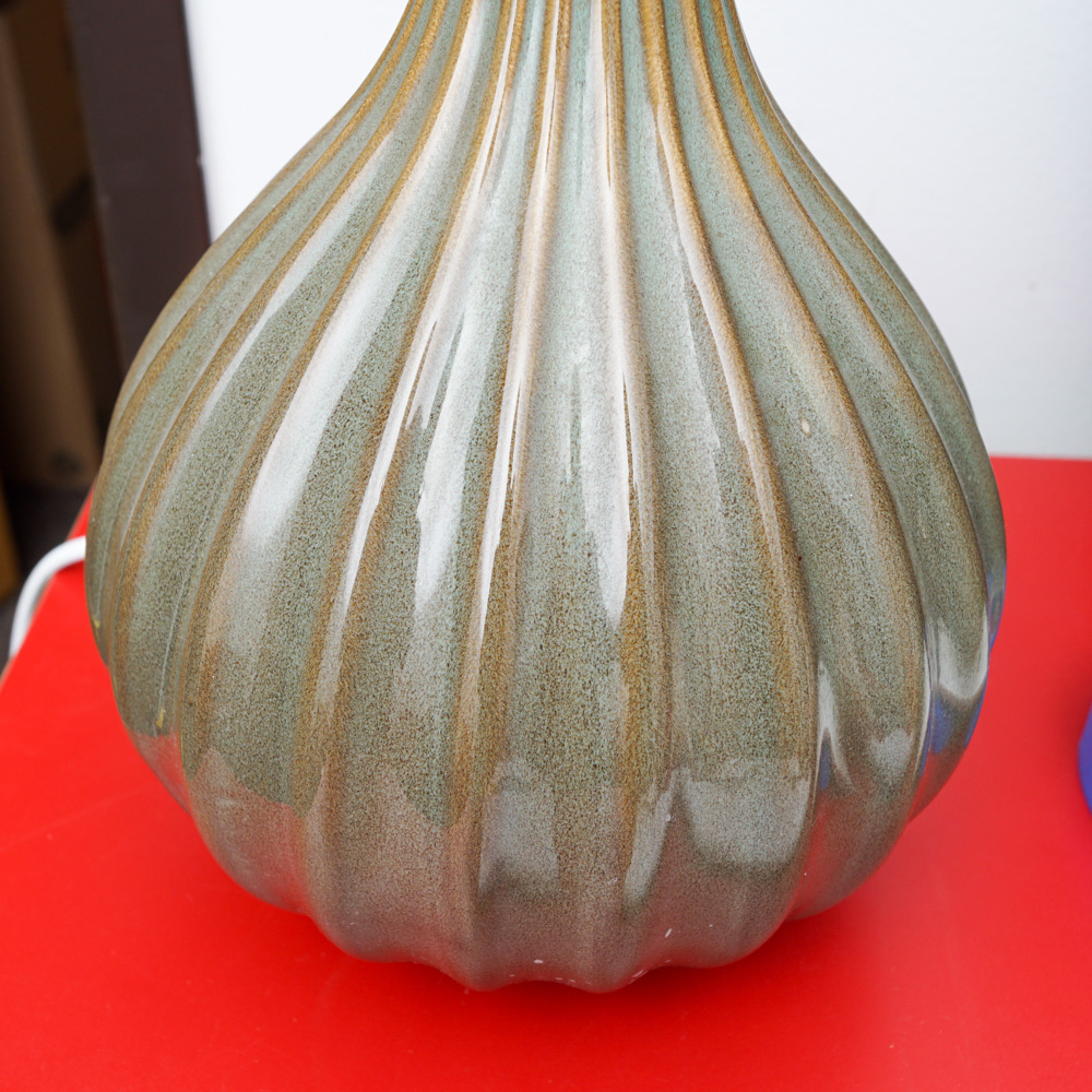 Variegated Turquoise and Brown Ceramic Table Lamp