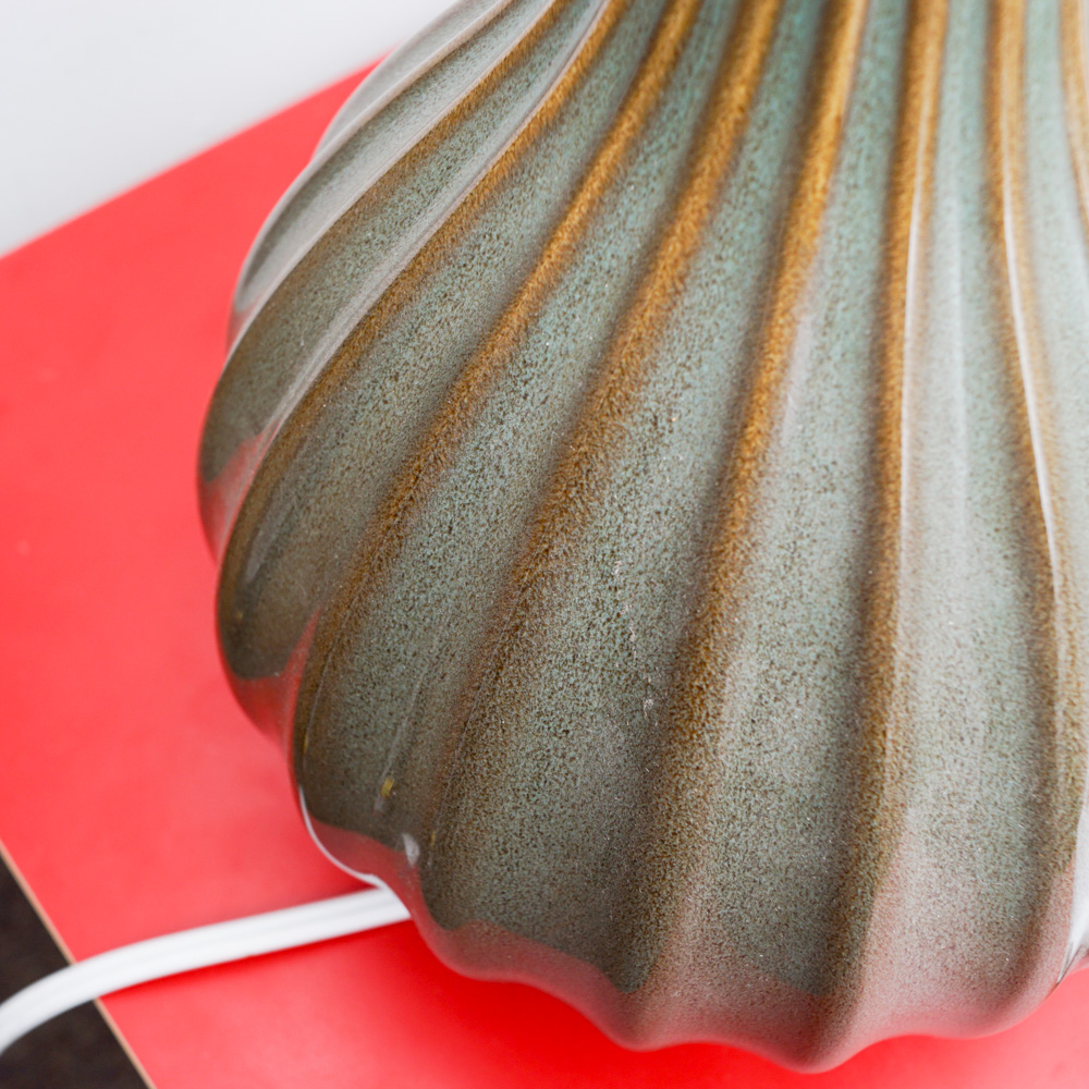 Variegated Turquoise and Brown Ceramic Table Lamp