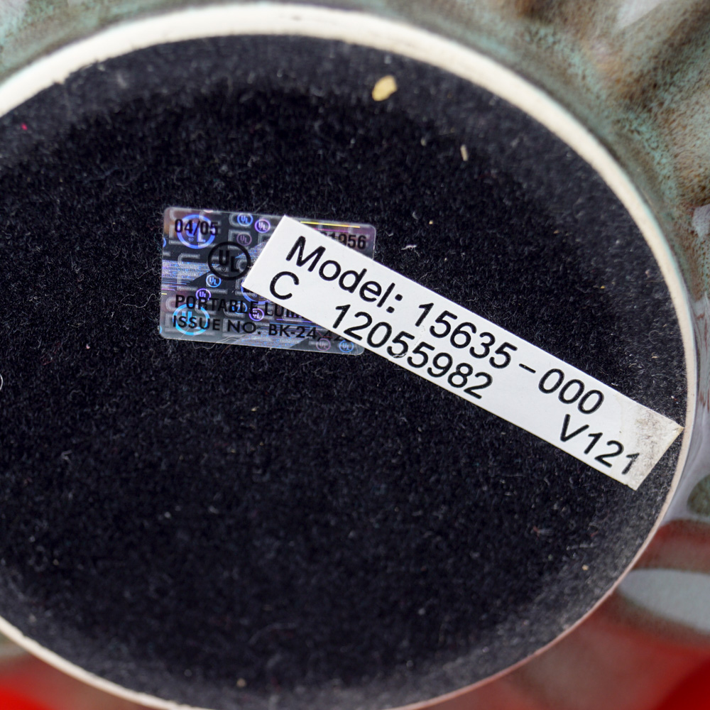 Variegated Turquoise and Brown Ceramic Table Lamp