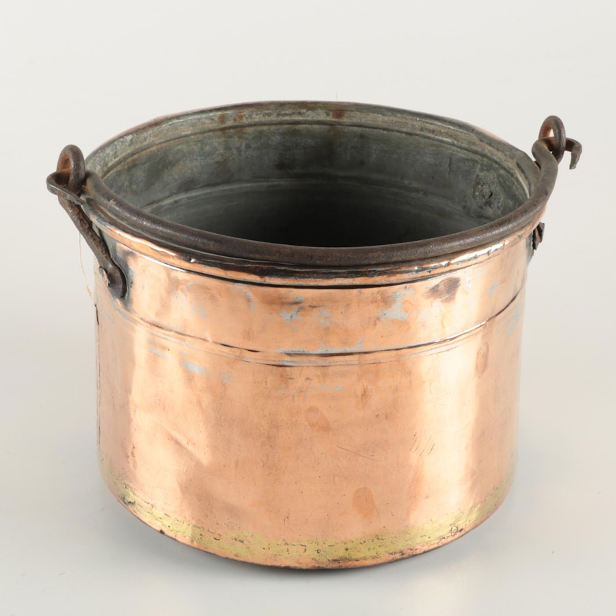 Vintage Copper and Steel Bucket