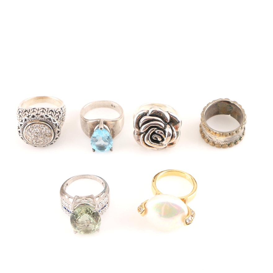 Grouping of Sterling Silver Rings