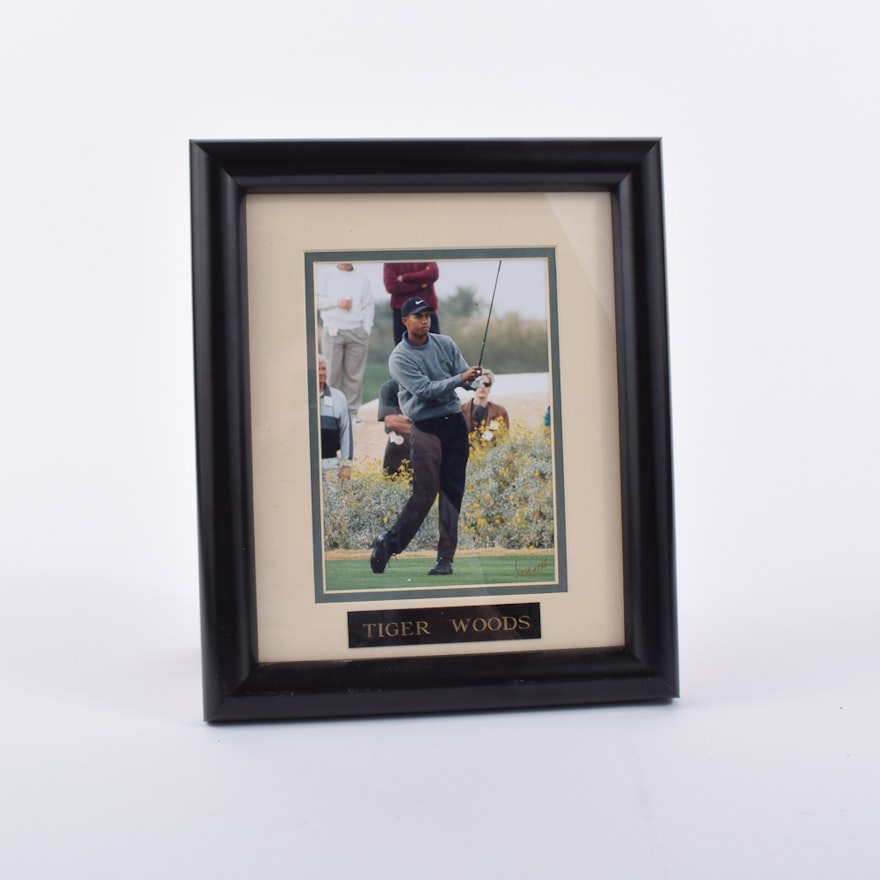 Original Schuth Autographed Photograph of Tiger Woods