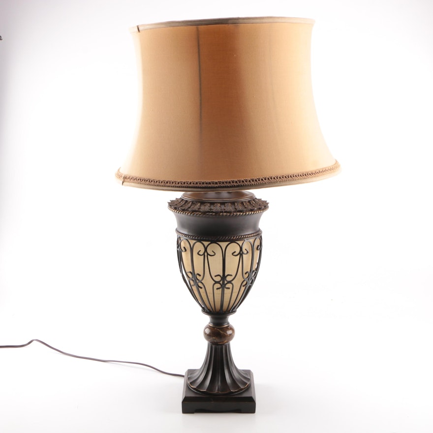 Classic Marble and Metal Urn Style Table Lamp