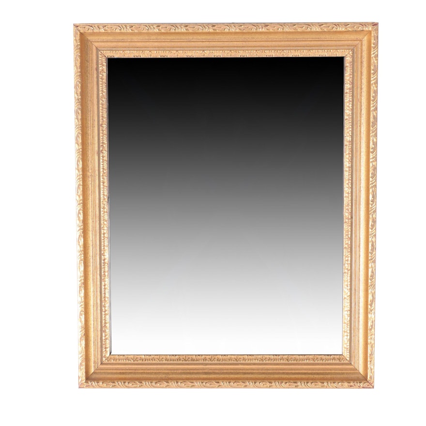 Wall Mirror with Gold Tone Wood Frame