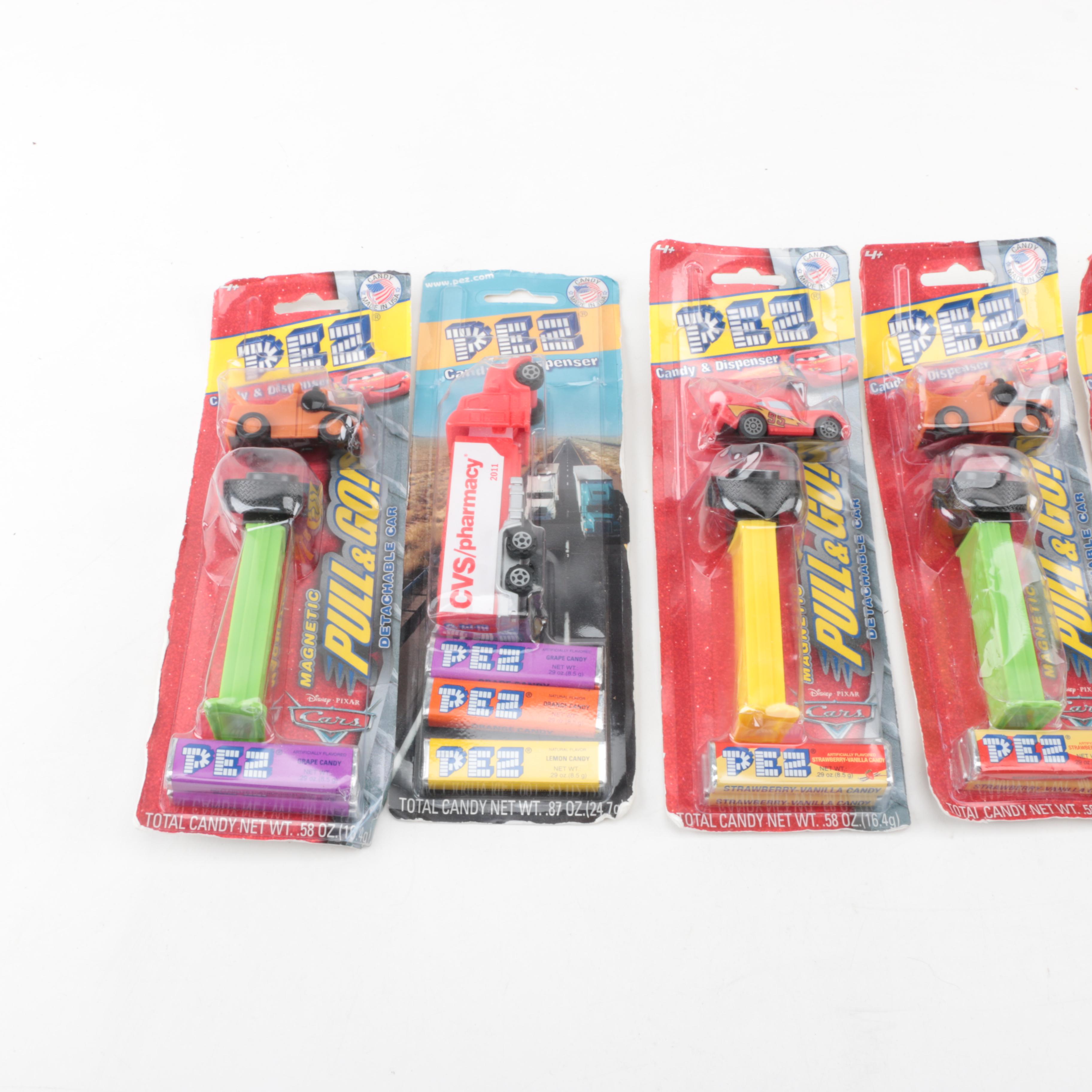 CVS Truck and Disney "Cars" Themed Detachable Pull & Go Vehicles Pez Dispensers