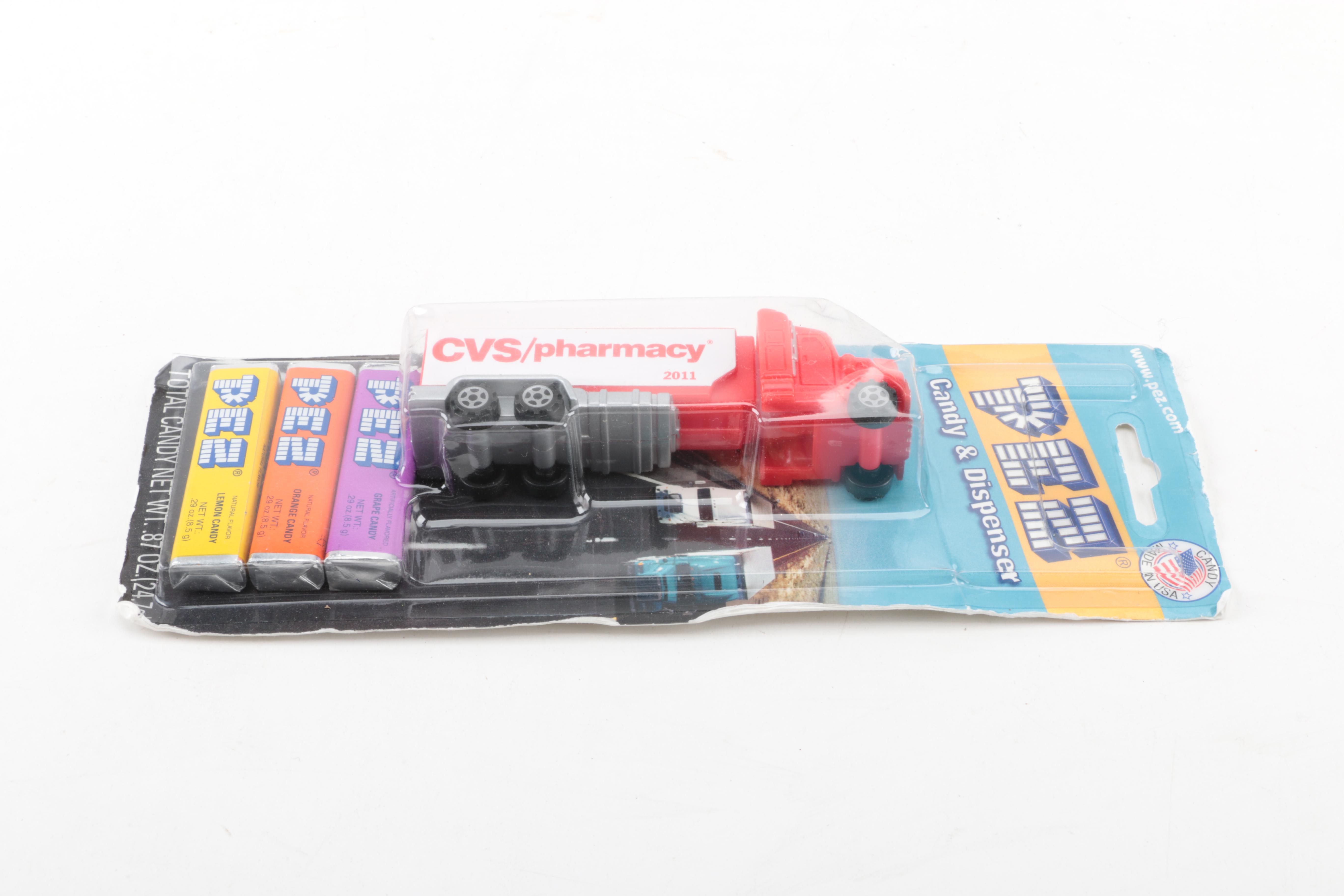 CVS Truck and Disney "Cars" Themed Detachable Pull & Go Vehicles Pez Dispensers