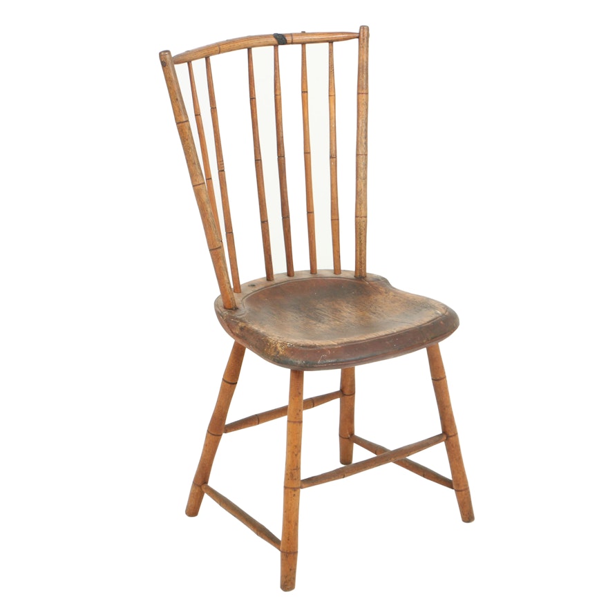 Antique Windsor Rod-Back Side Chair, Circa Early 19th Century