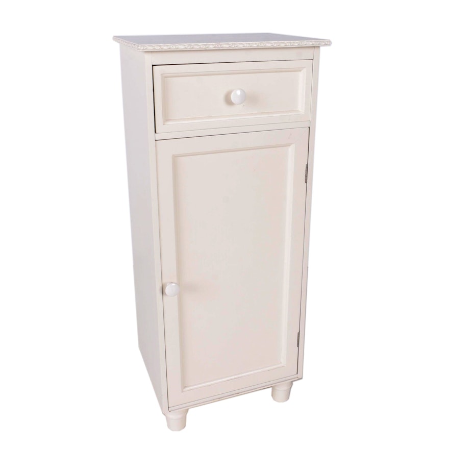 Contemporary White Painted Wood Cabinet