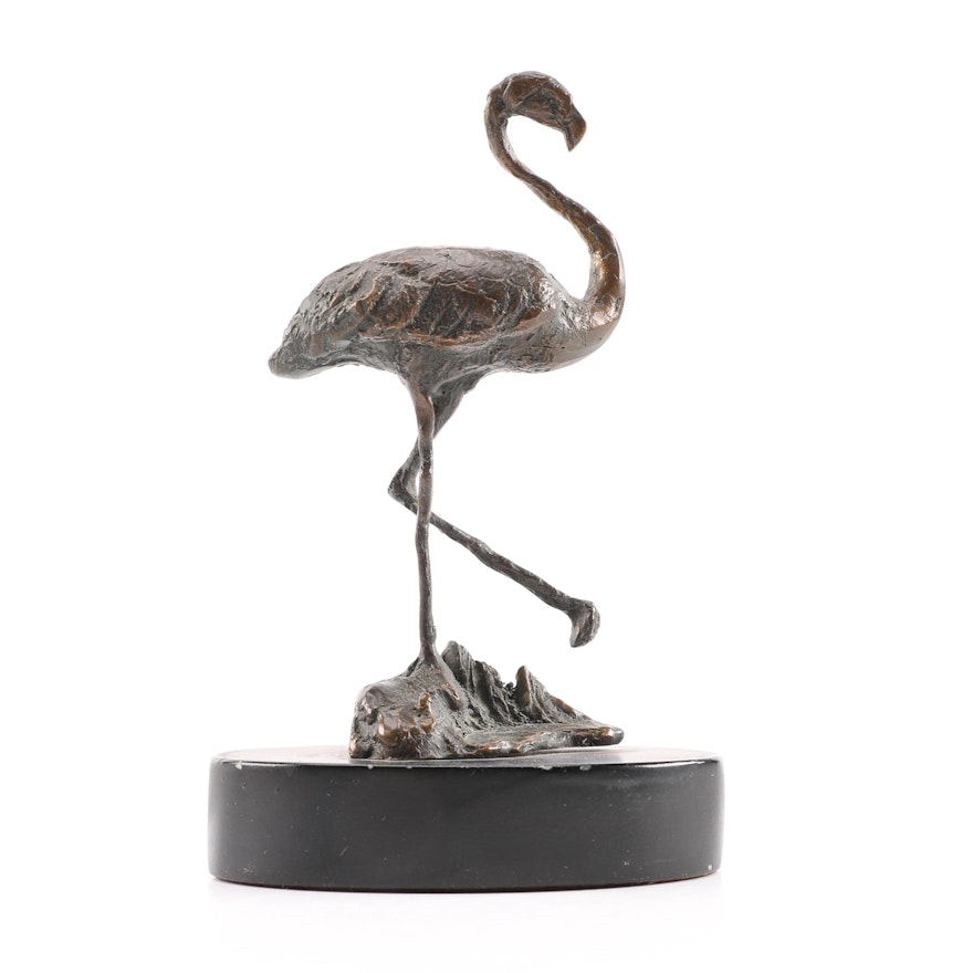 Bronze Flamingo Cast Figurine