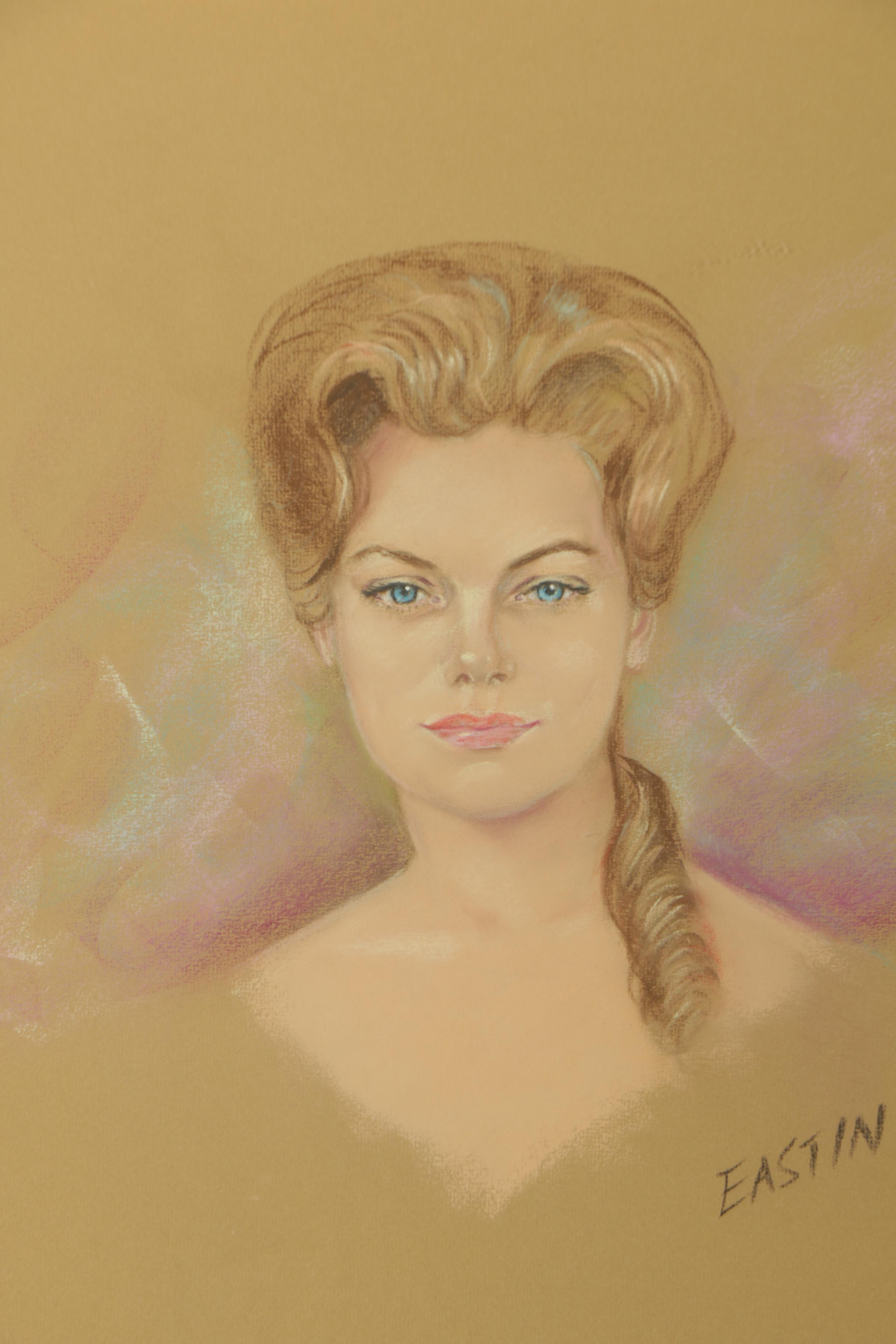 Eastin Pastel Drawing on Paper of Portrait