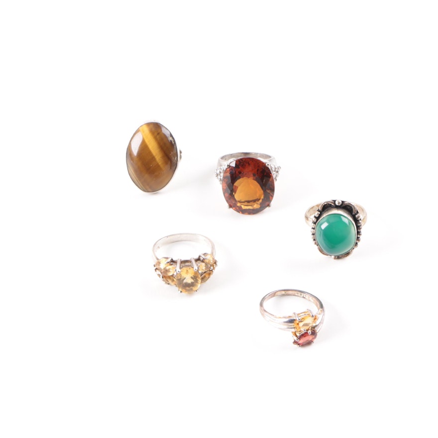 Sterling Silver Gemstone Ring Selection