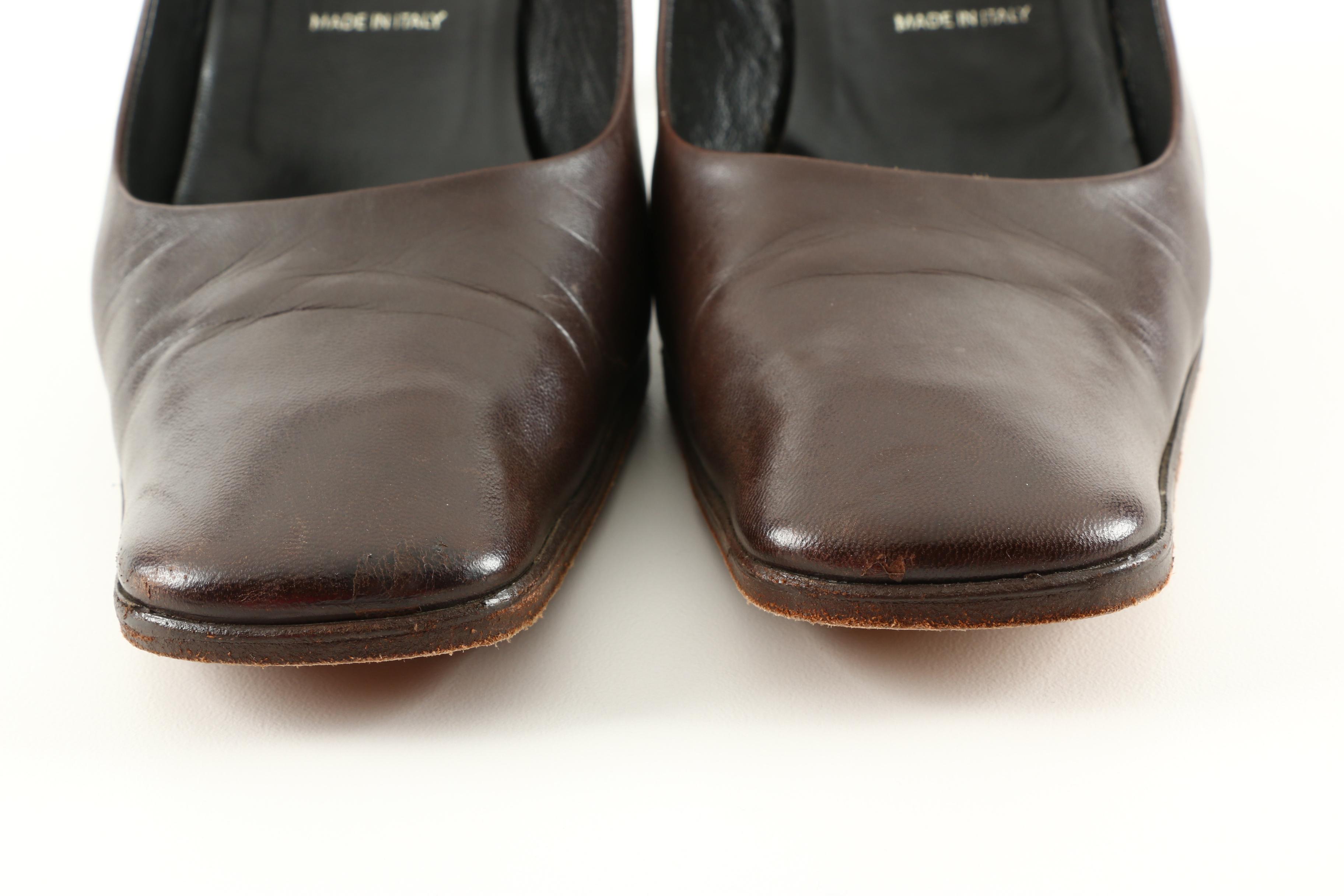 Prada Brown Leather Heels