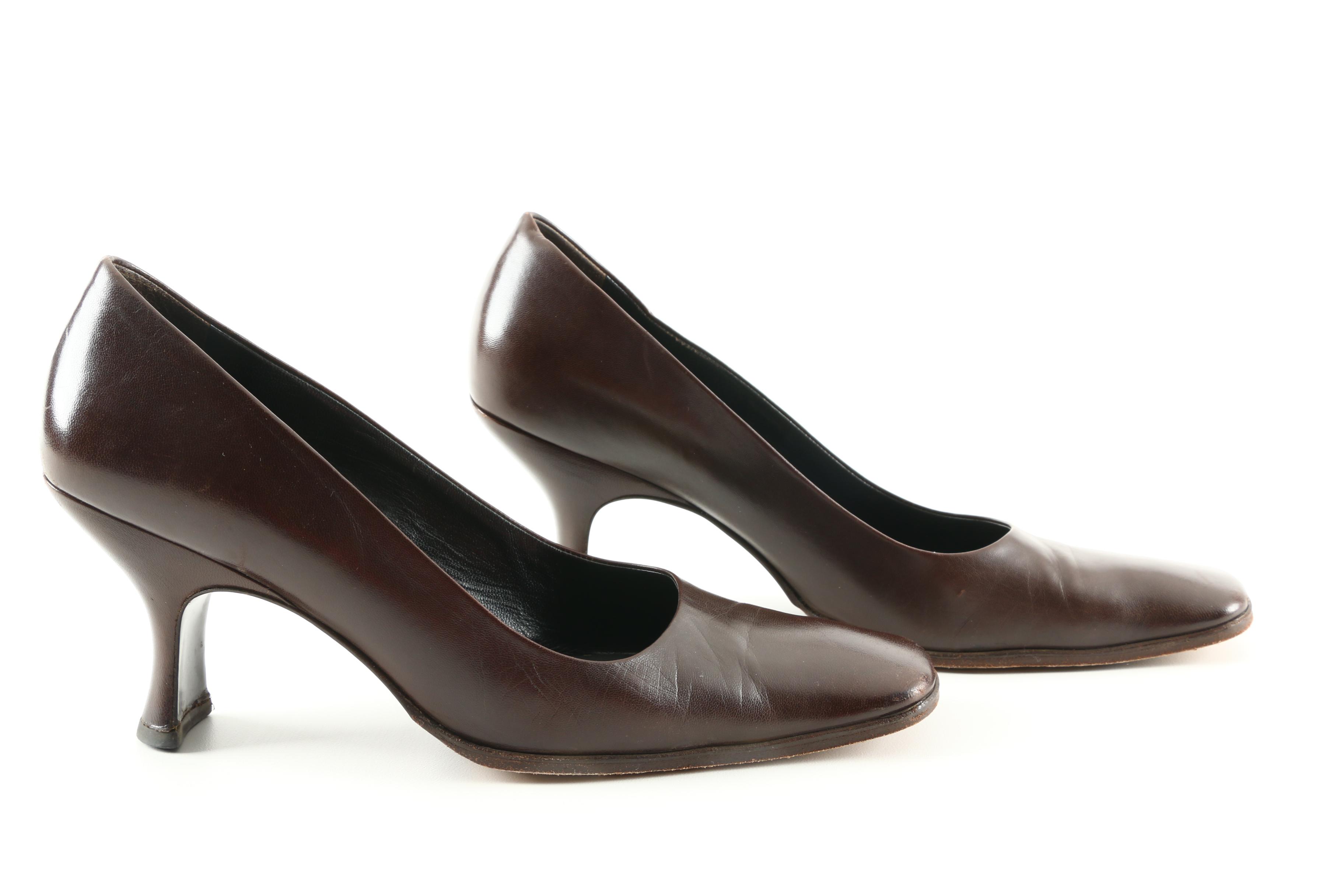 Prada Brown Leather Heels