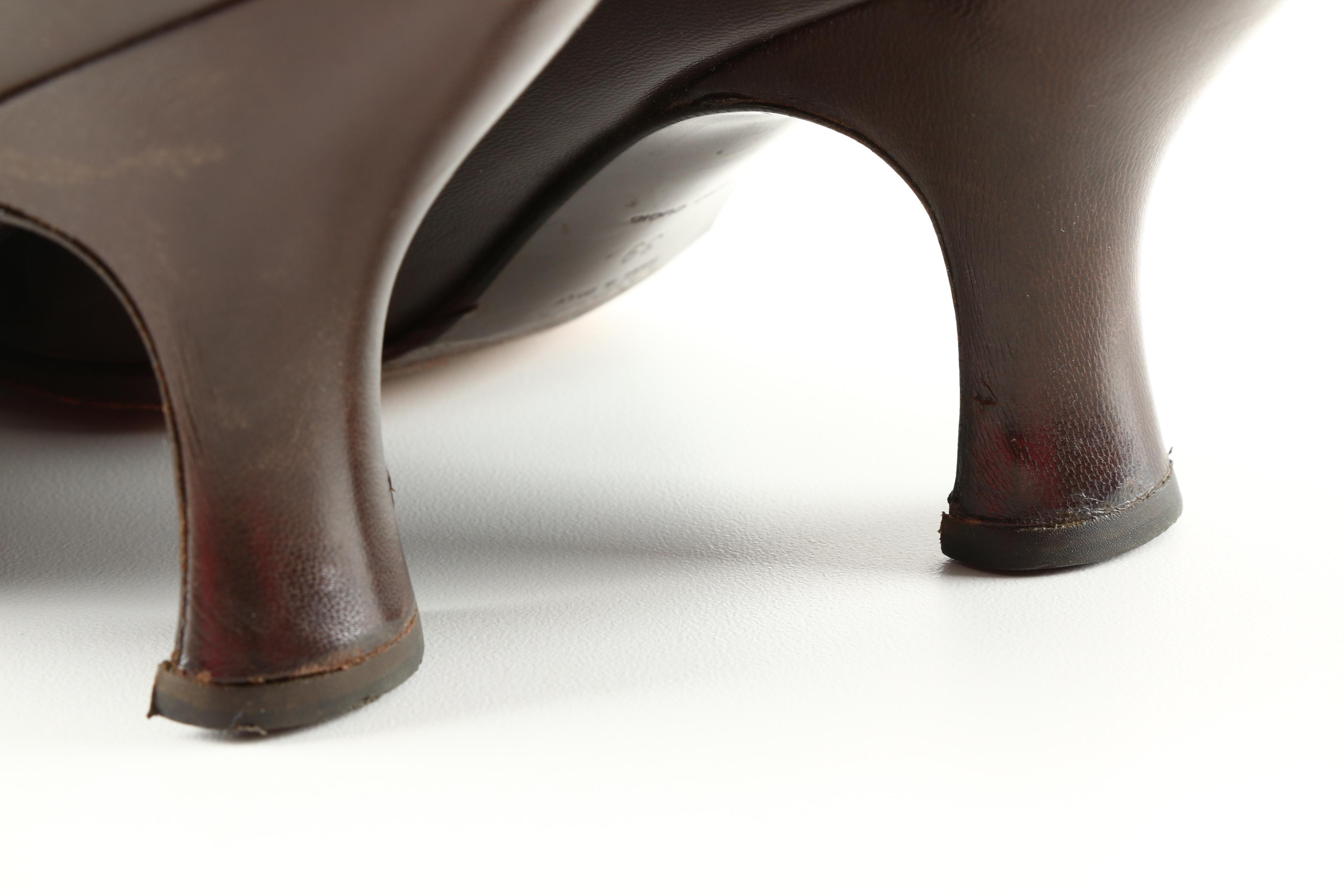 Prada Brown Leather Heels