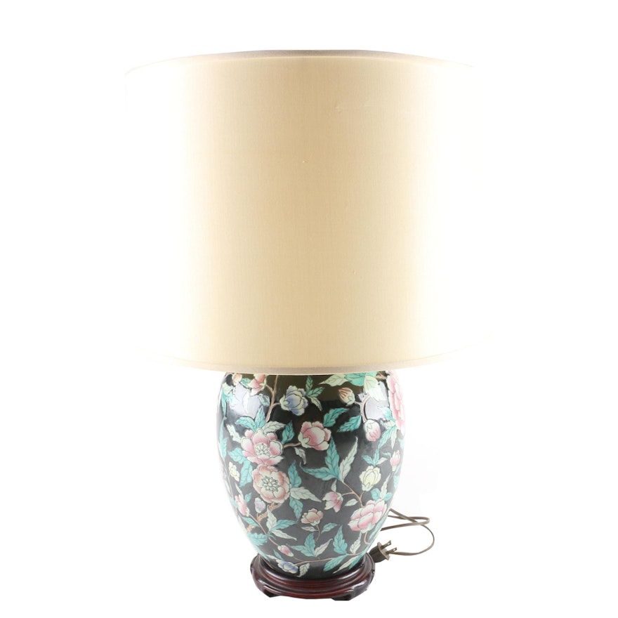 Floral Ceramic Table Lamp and Shade