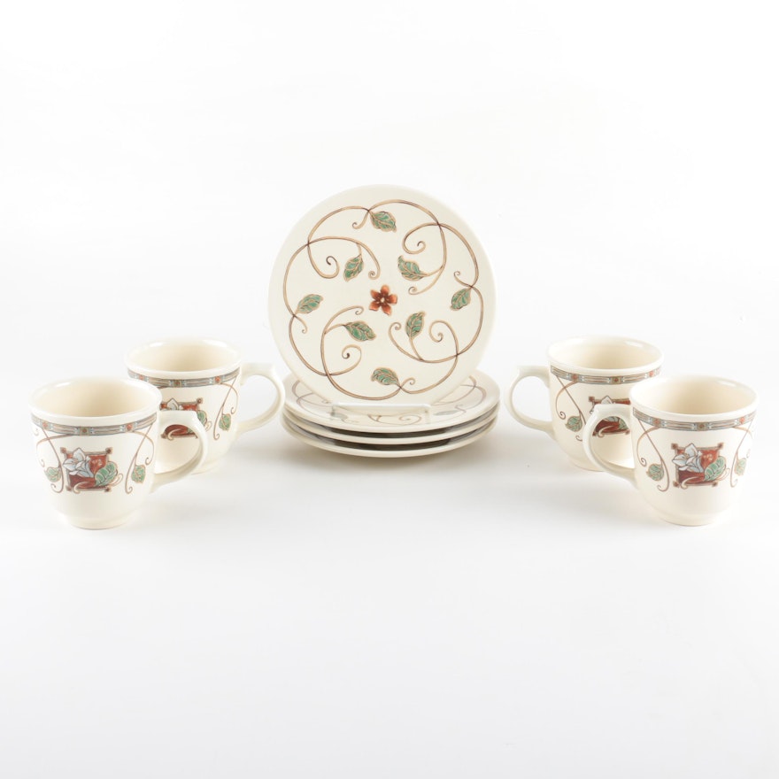 Pfaltzgraff "Mission Flower" Cups and Saucers