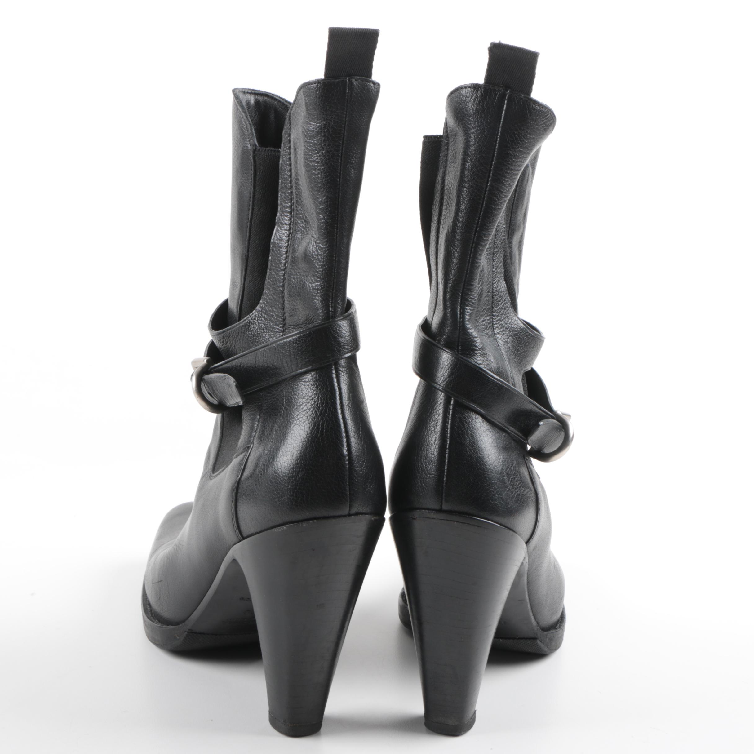 Women's Prada Black Leather Ankle Boots