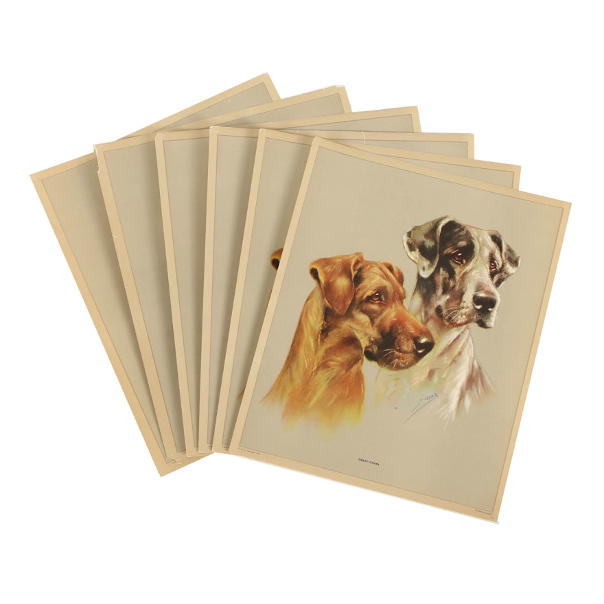 Offset Lithographs of Dogs After Mabel Gear