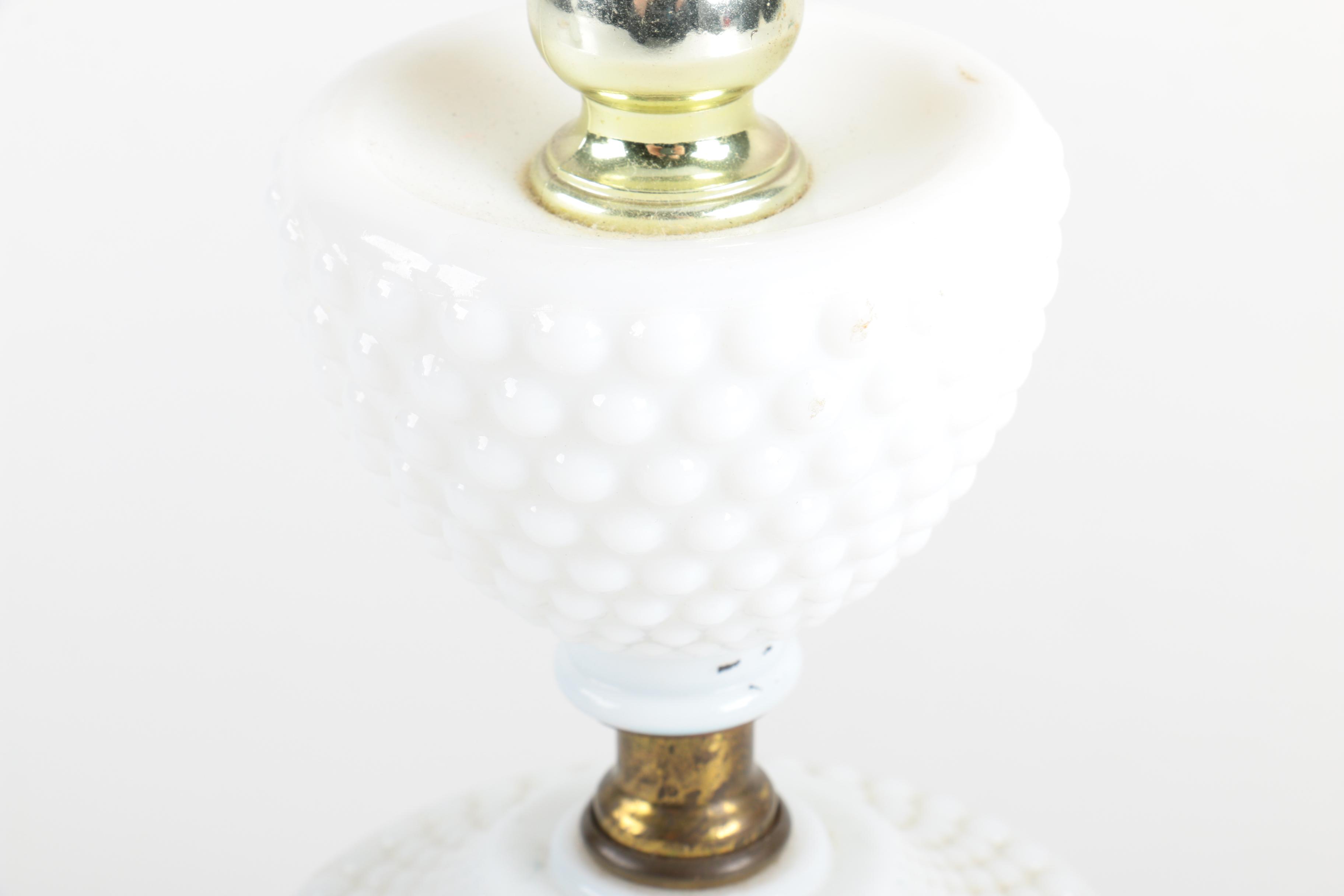 Hobnail Milk Glass Table Lamps