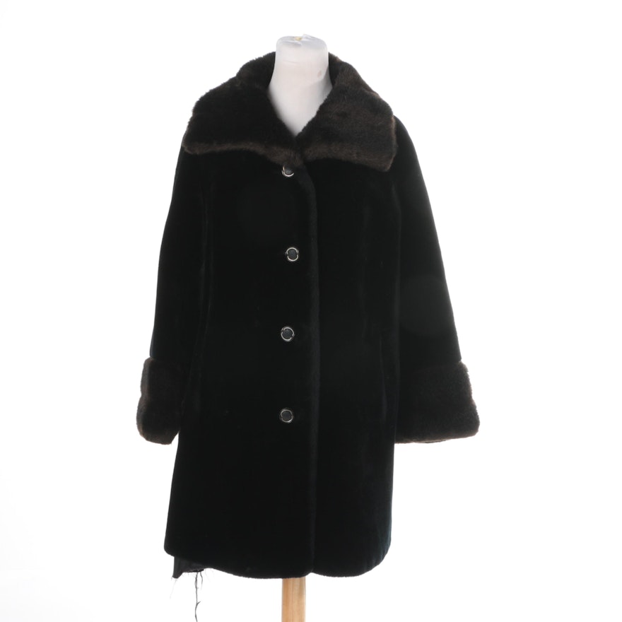Women's Circa 1970s Vintage Clara Stone Faux Fur Coat